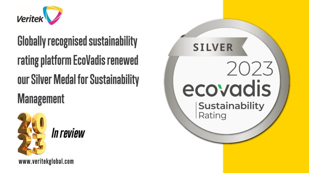 2023 in review | EcoVadis renewed our silver medal for sustainability management | Veritek