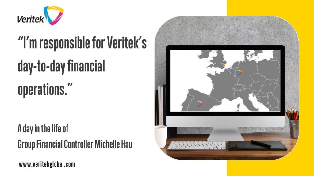 Map of Veritek hubs in the UK, Willich Germany and Madrid, Spain. Group Financial controller Michelle Hau explains her role in a Day in the Life interview | Veritek